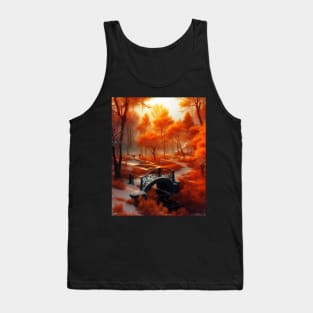 Snow in autumn in a park Tank Top